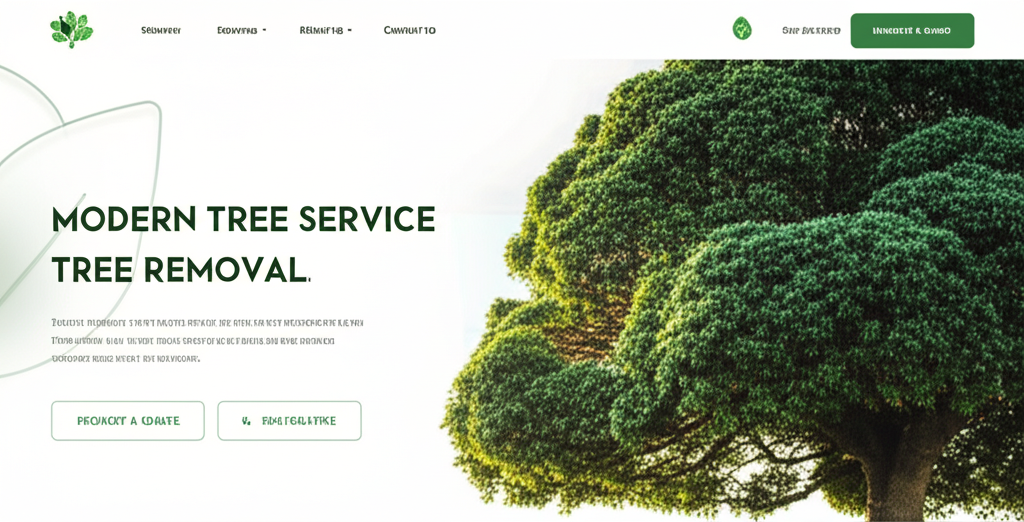 Illustration of a modern tree service website on a laptop and phone, showing good design.