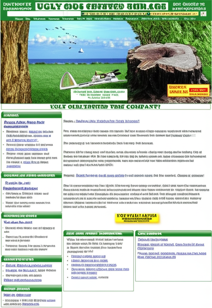 An outdated, slow, and unprofessional tree service website